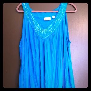 Turquoise Sleeveless Top with Beading